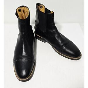 Huntley Equestrian Adult Paddock Boots Premium Leather Back Zipper Black Sz 10